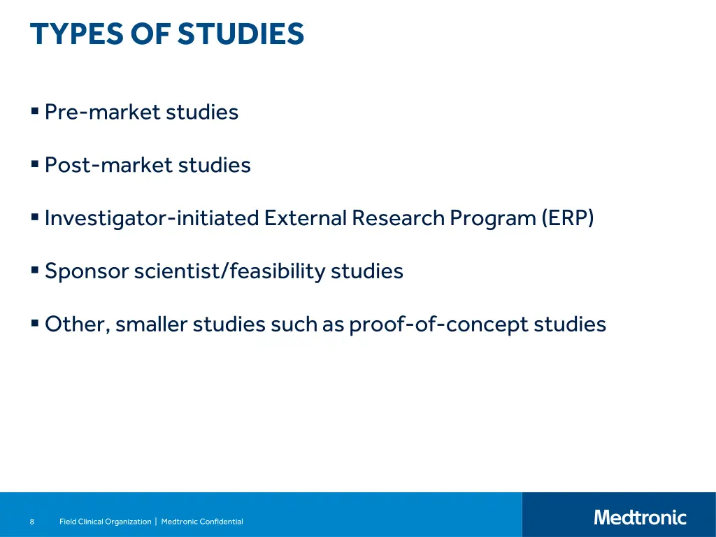 types of studies
