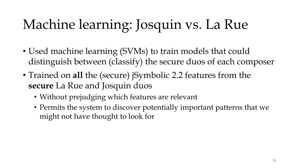 machine learning josquin vs la rue