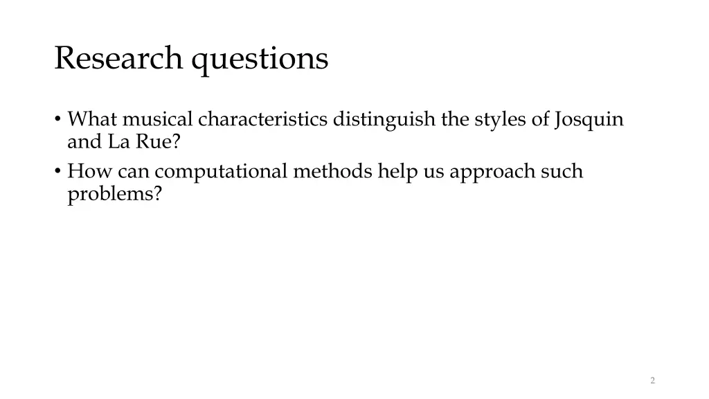 research questions