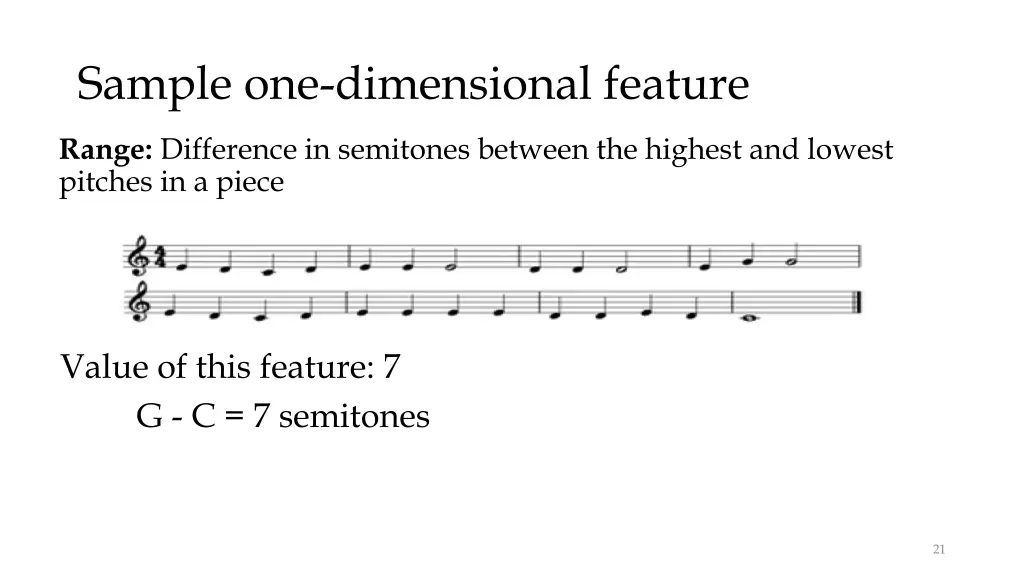 sample one dimensional feature