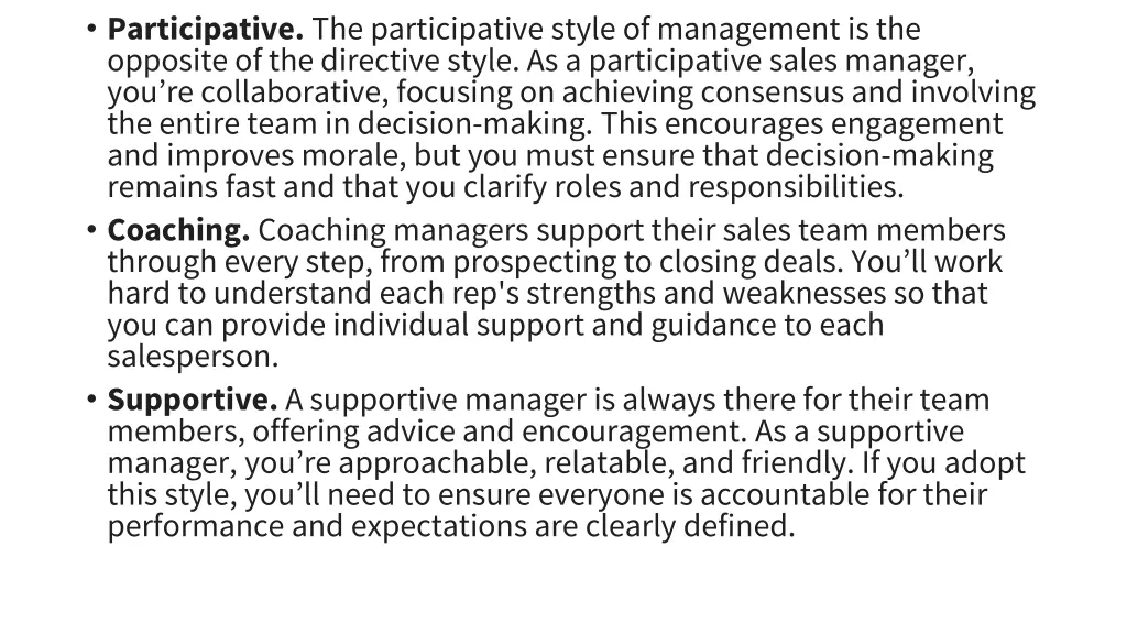participative the participative style