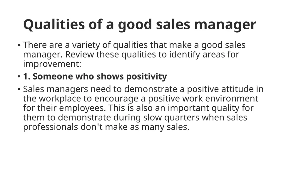 qualities of a good sales manager