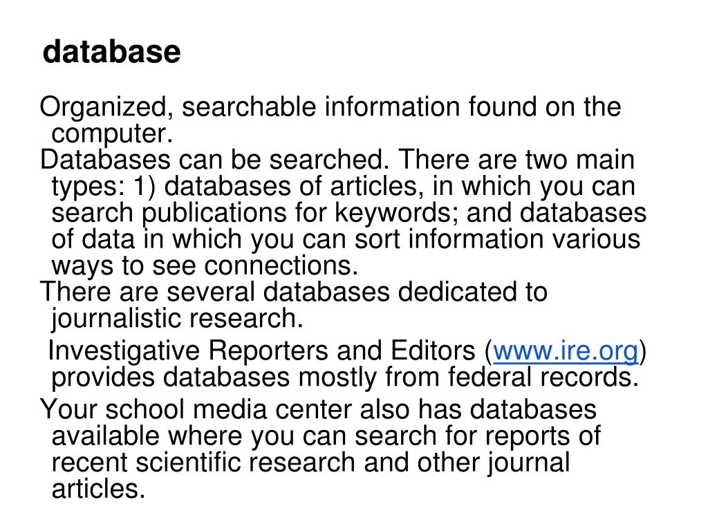 database