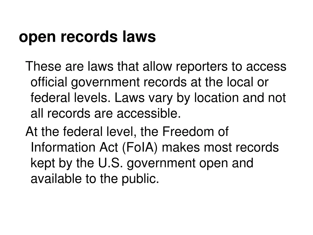 open records laws