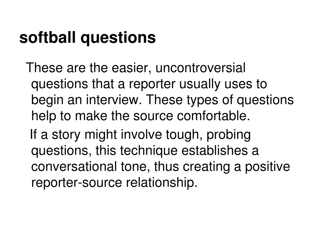 softball questions