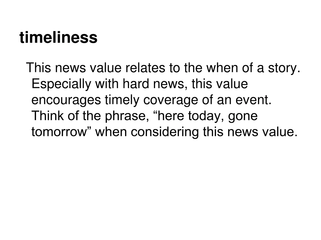 timeliness