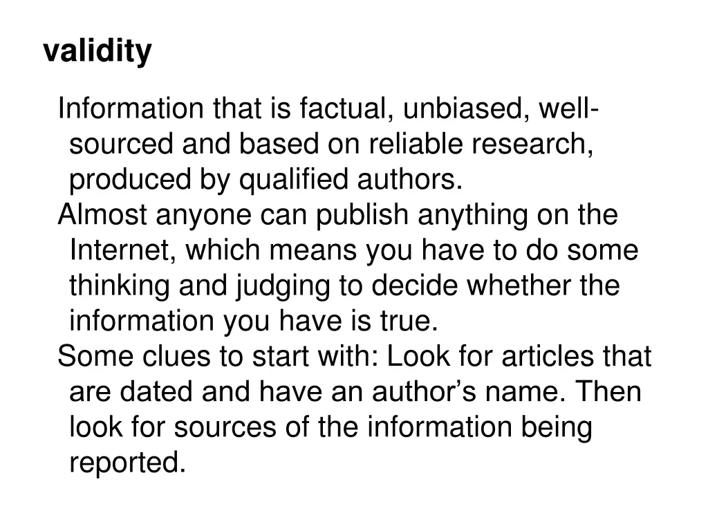 validity