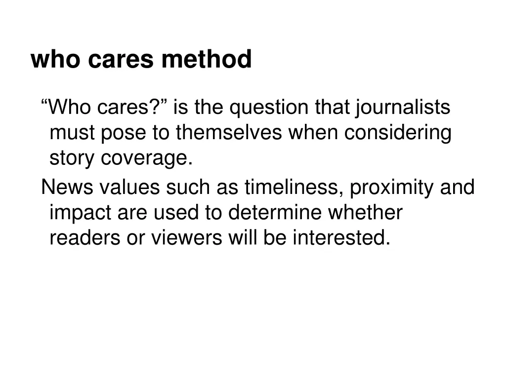 who cares method