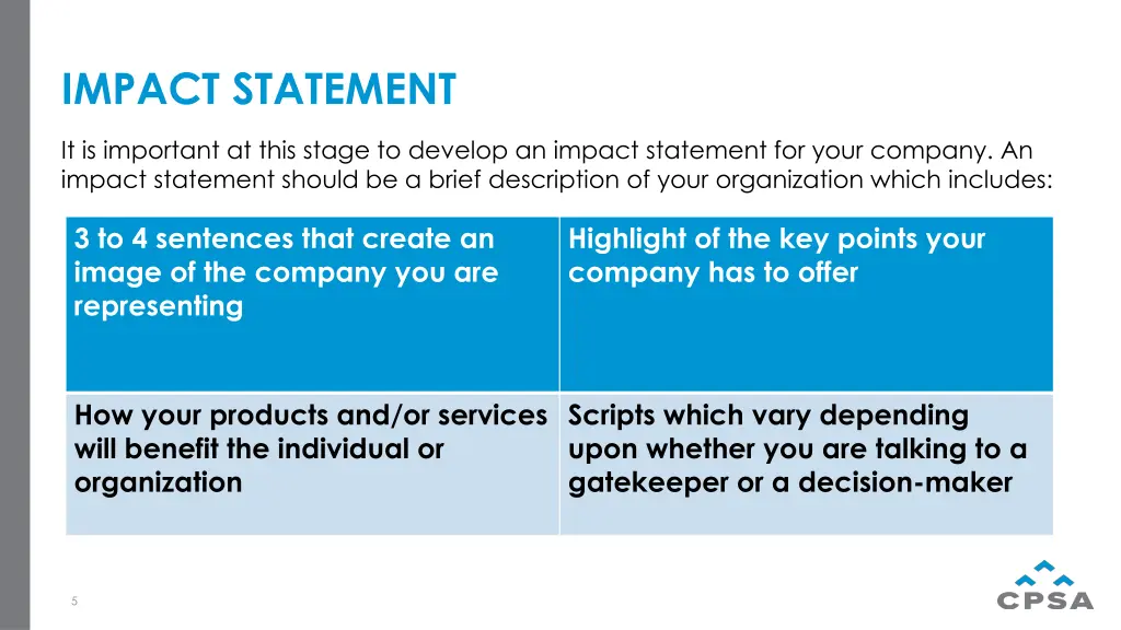 impact statement