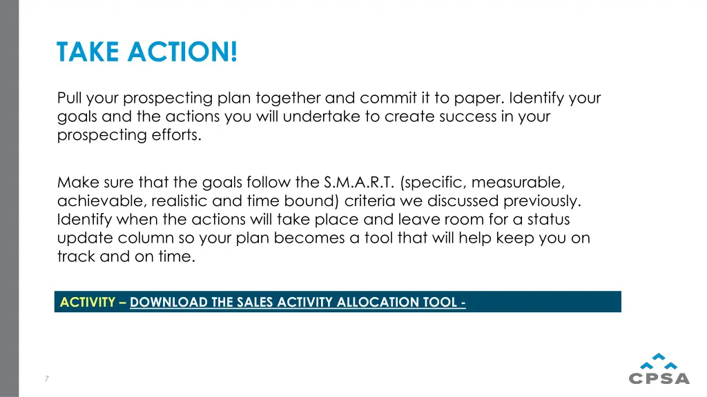 take action