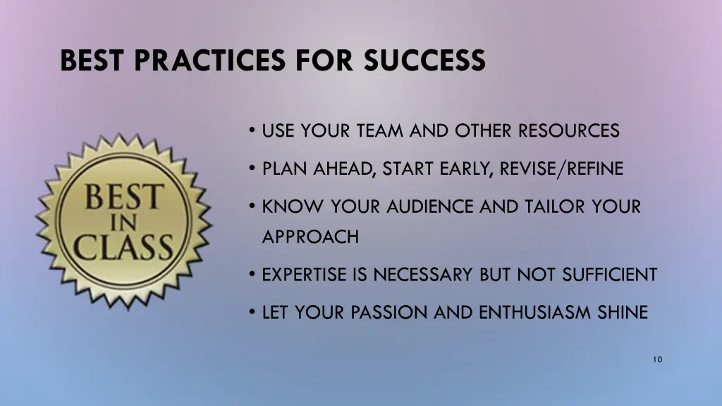best practices for success