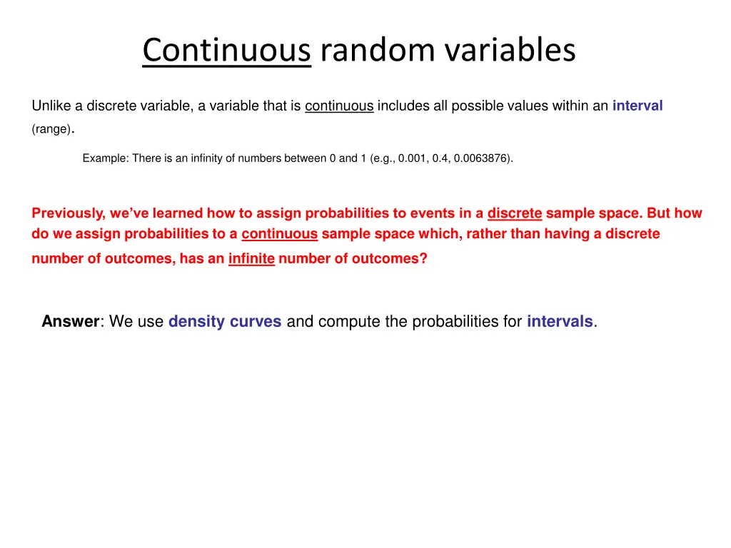 continuous random variables