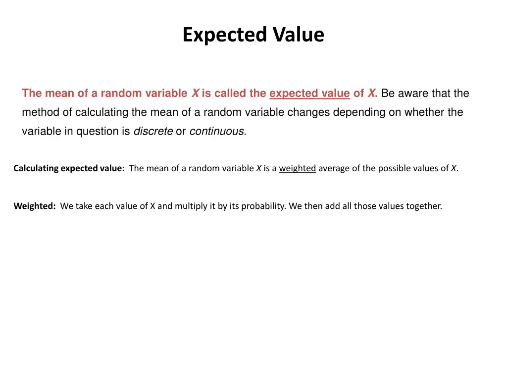 expected value