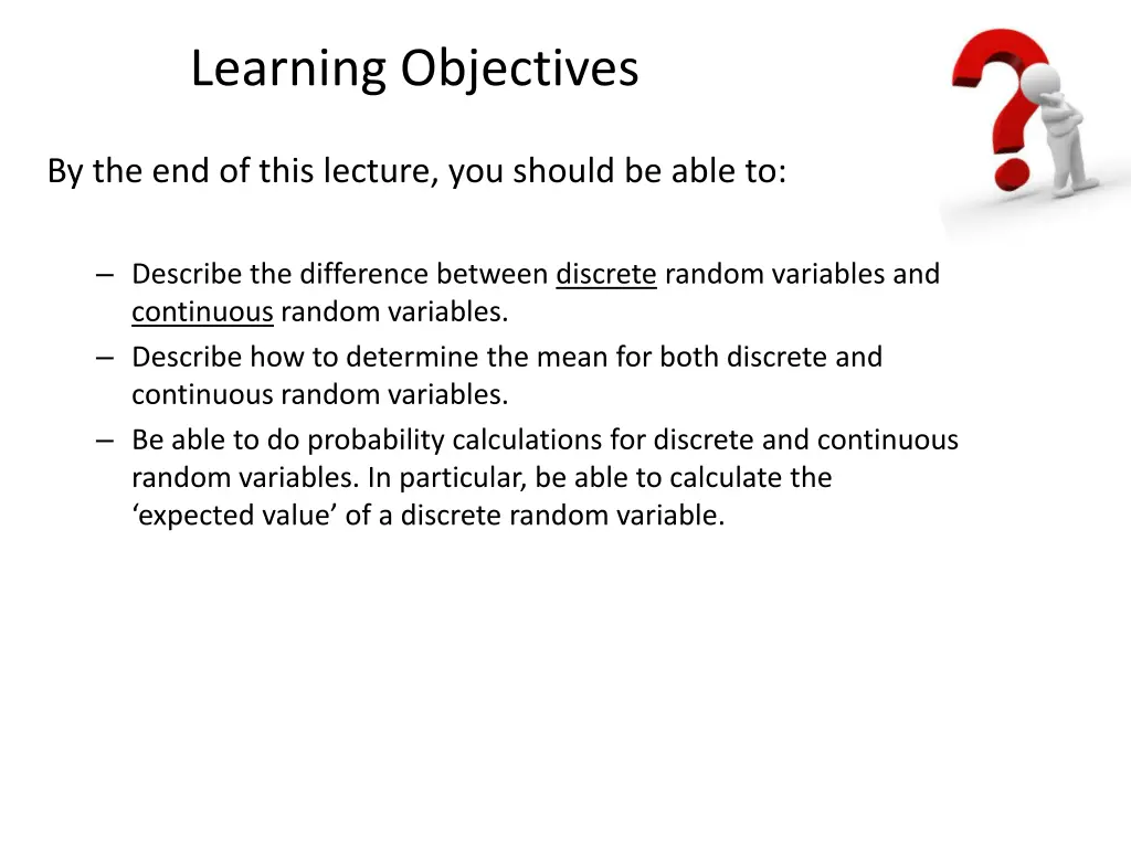 learning objectives