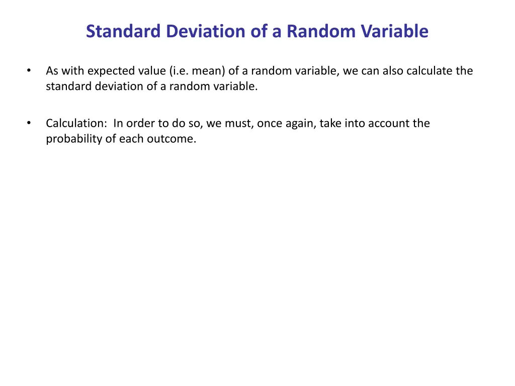 standard deviation of a random variable