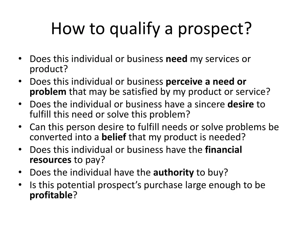 how to qualify a prospect
