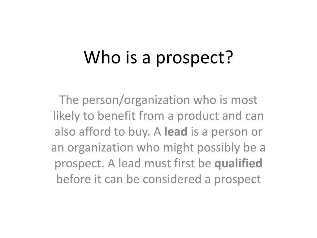 who is a prospect