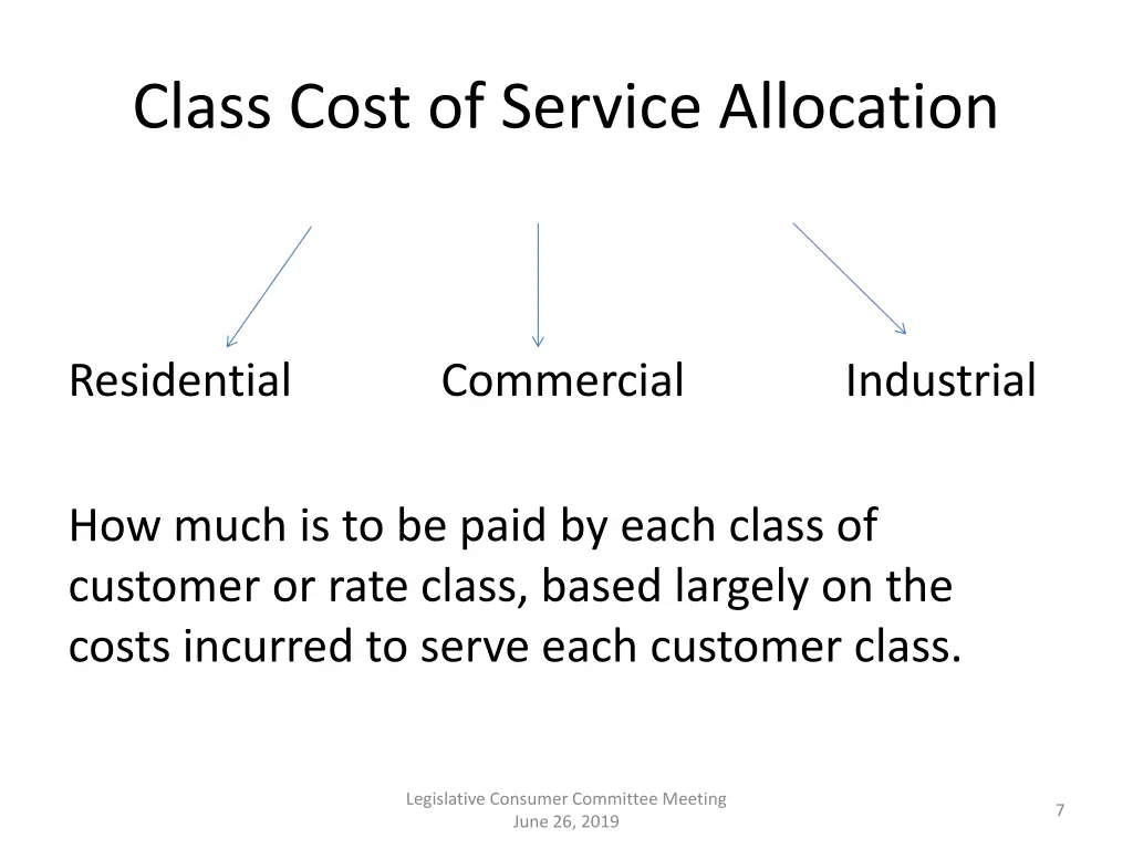 class cost of service allocation