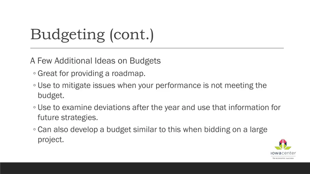 budgeting cont 1