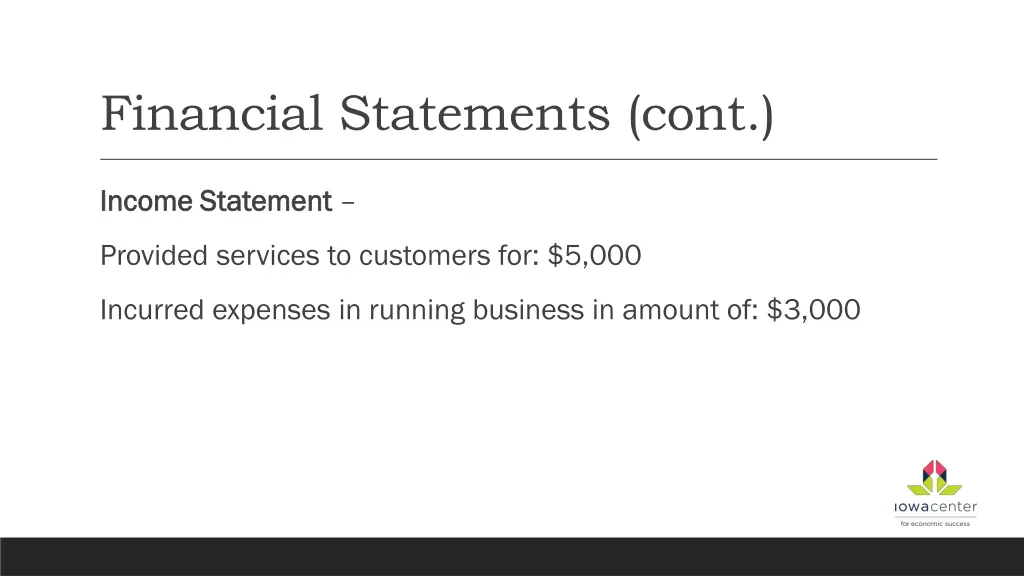 financial statements cont 1