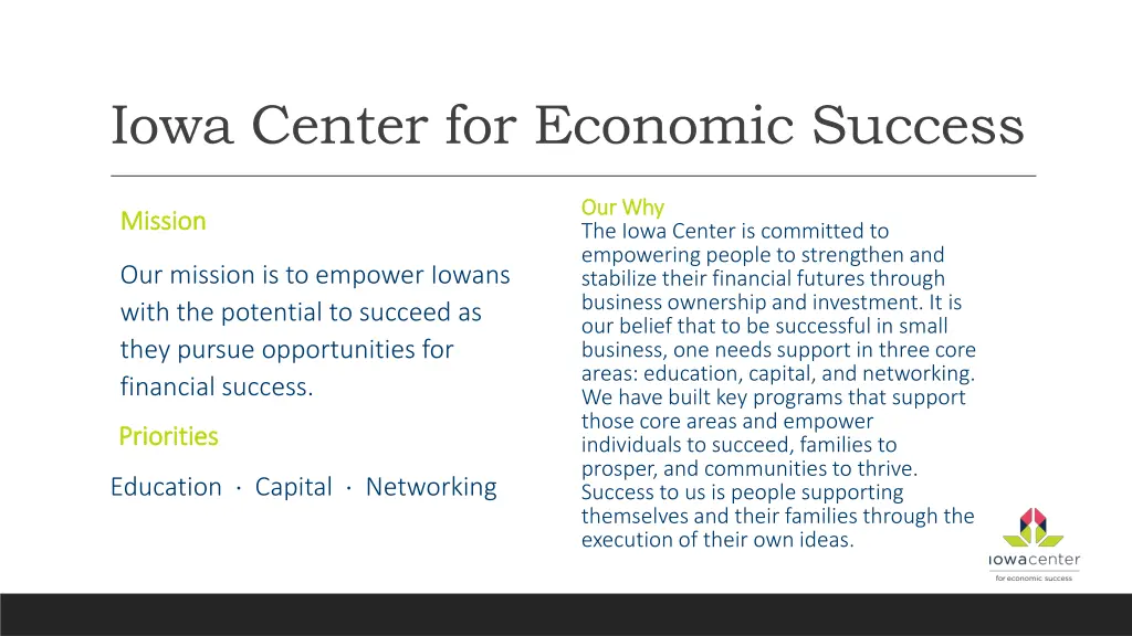 iowa center for economic success