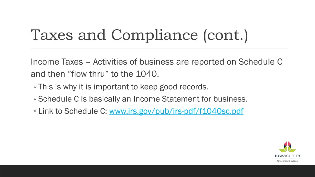 taxes and compliance cont 1