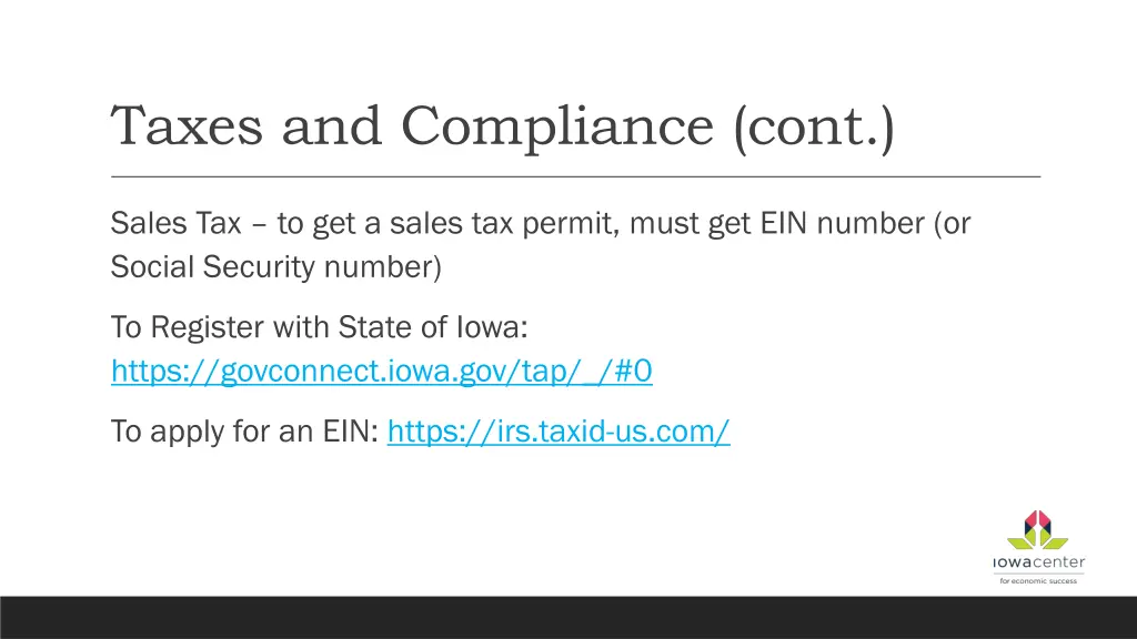 taxes and compliance cont