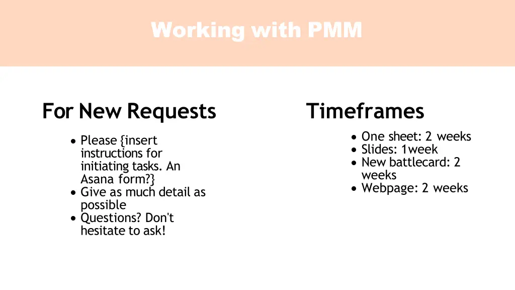 working with pmm