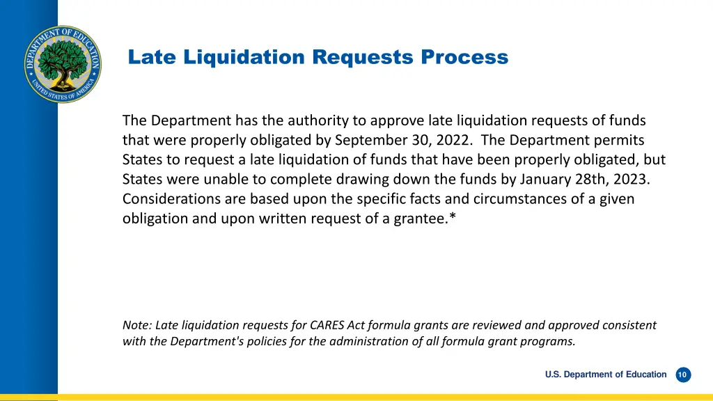late liquidation requests process