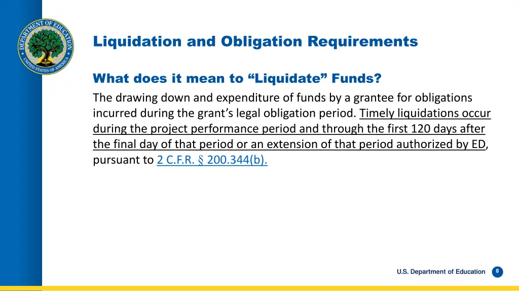 liquidation and obligation requirements 3