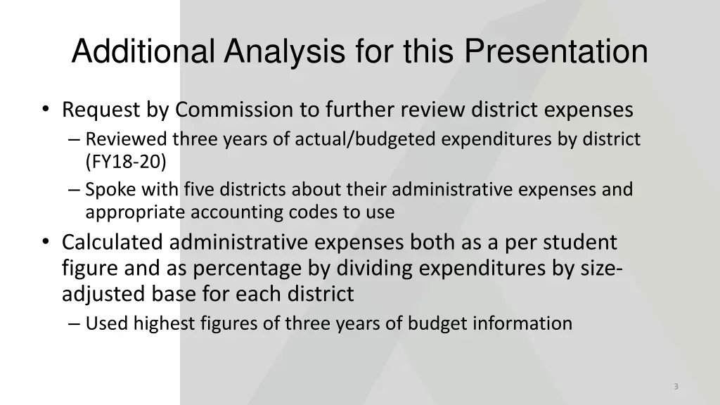 additional analysis for this presentation