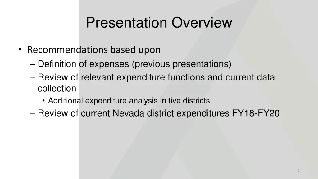 presentation overview