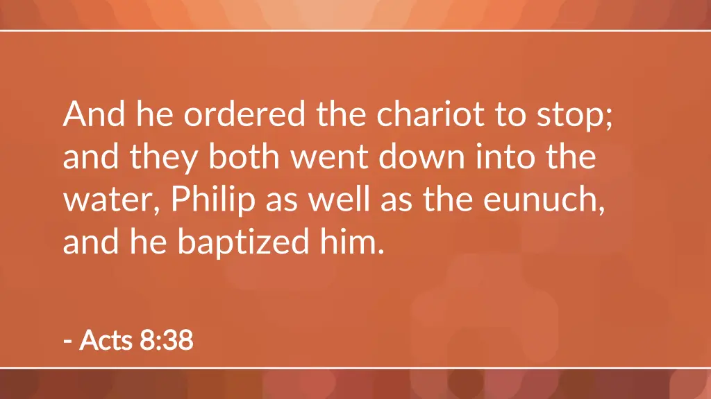 and he ordered the chariot to stop and they both