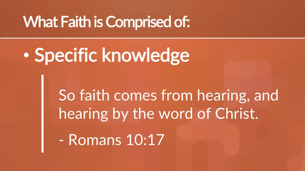 what faith is comprised of what faith