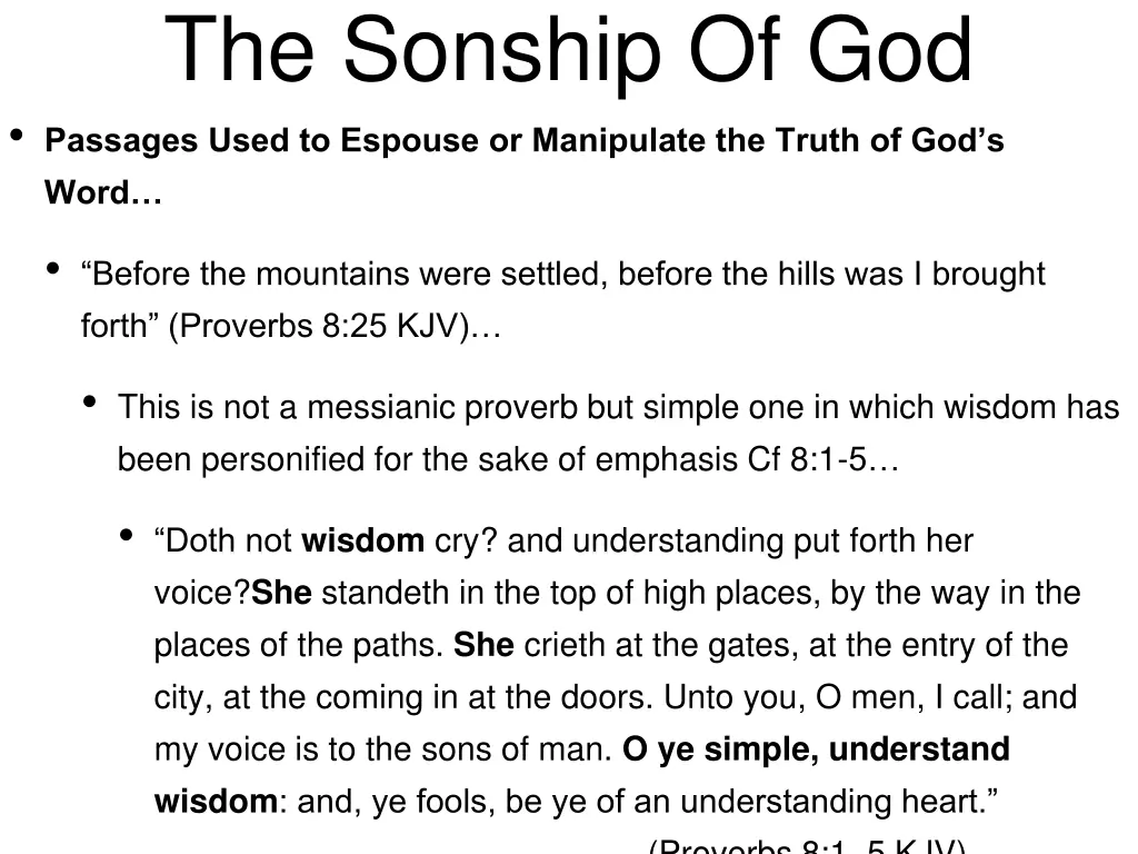 the sonship of god passages used to espouse 1
