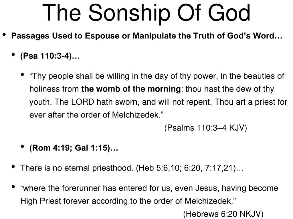 the sonship of god passages used to espouse 2