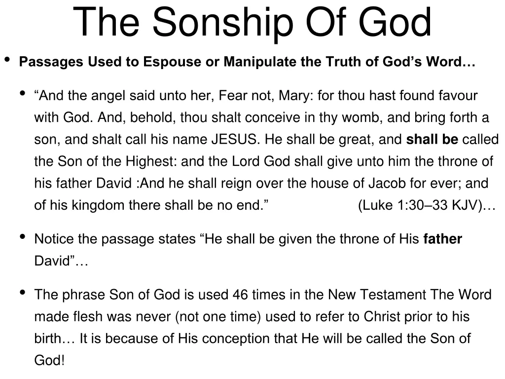 the sonship of god passages used to espouse