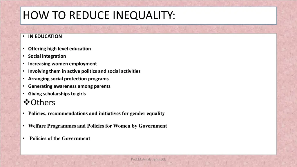 how to reduce inequality in education