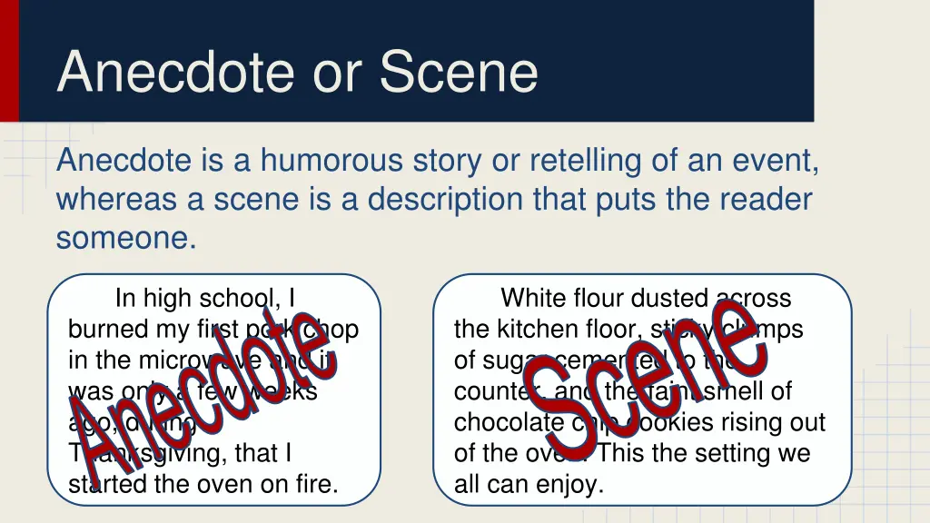 anecdote or scene