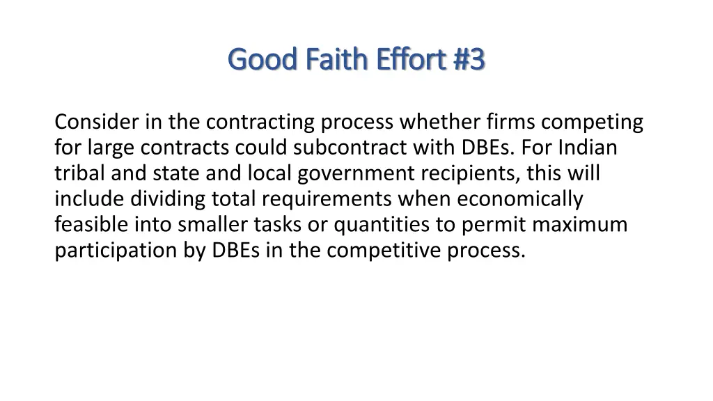 good faith effort 3 good faith effort 3
