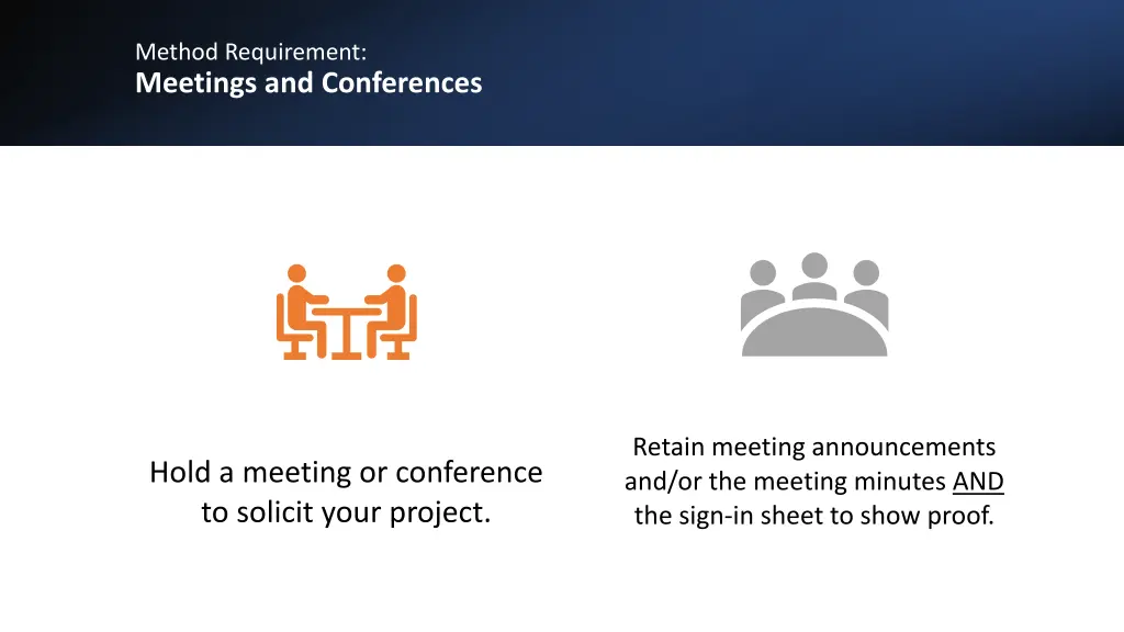 method requirement meetings and conferences