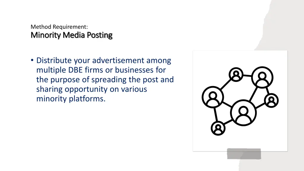 method requirement minority media posting