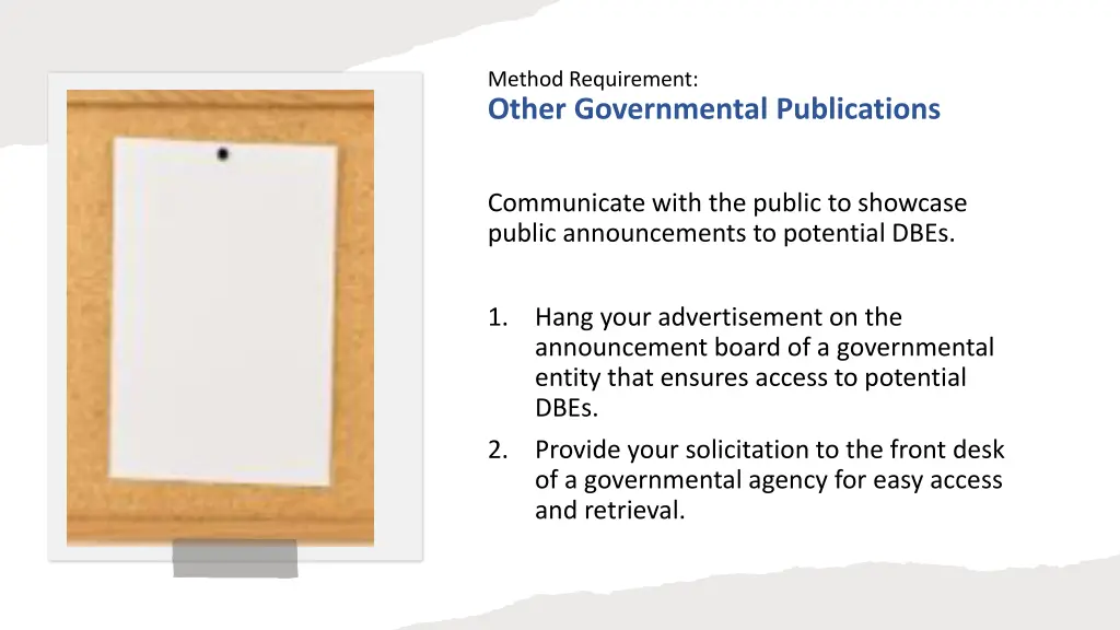 method requirement other governmental publications