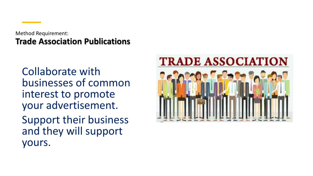 method requirement trade association publications