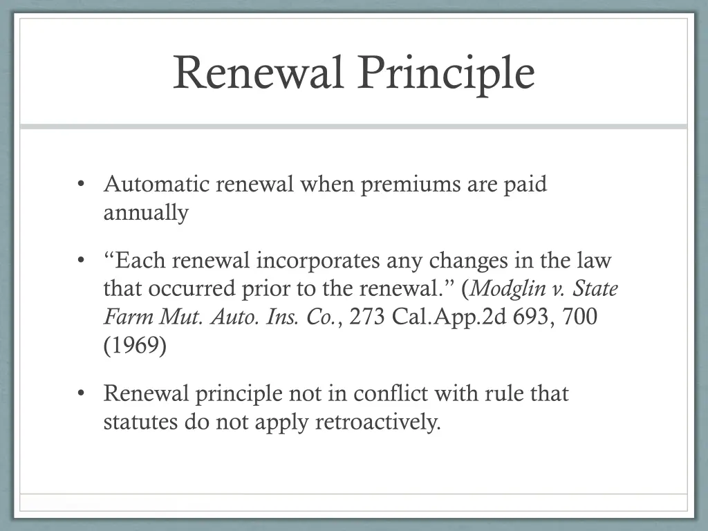 renewal principle