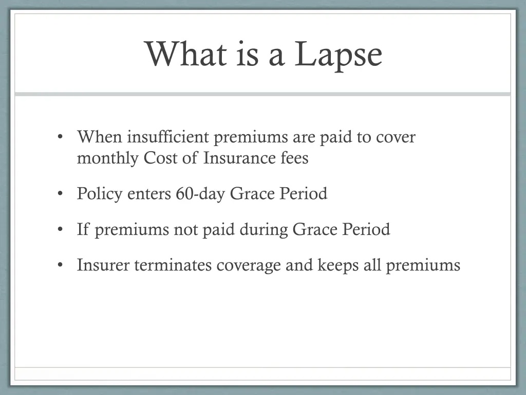 what is a lapse