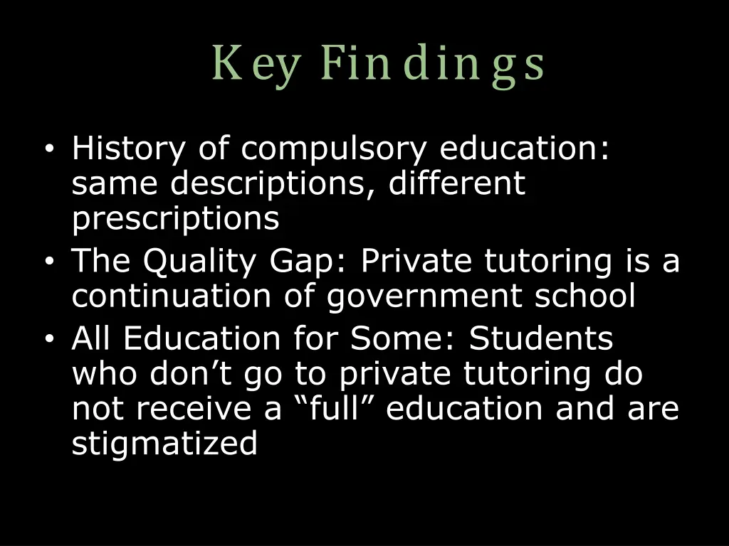 key findings