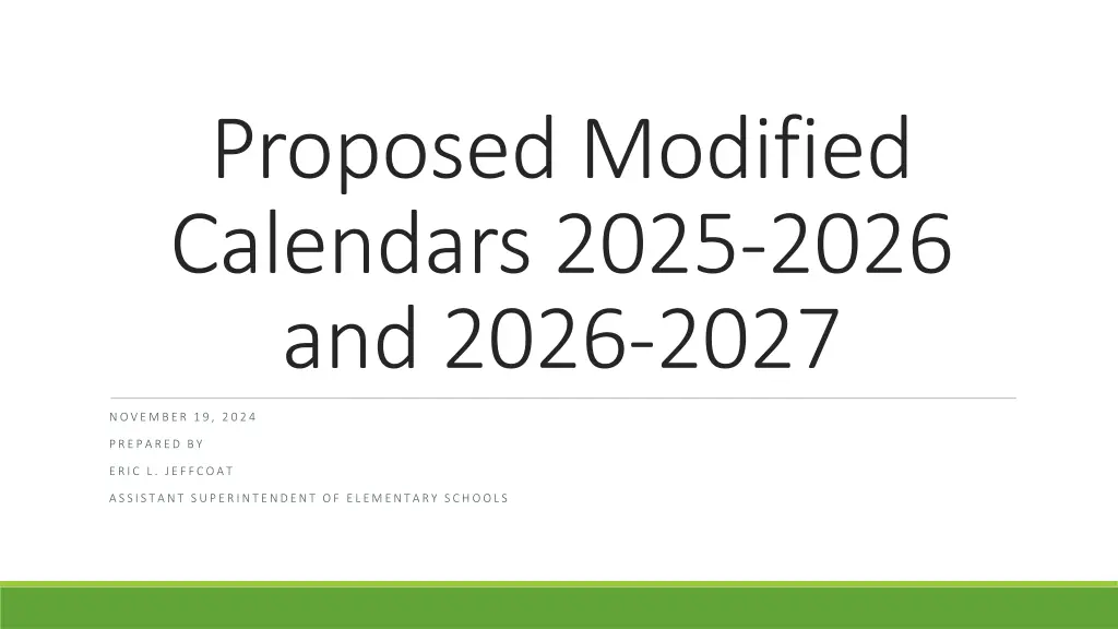 proposed modified calendars 2025 2026 and 2026