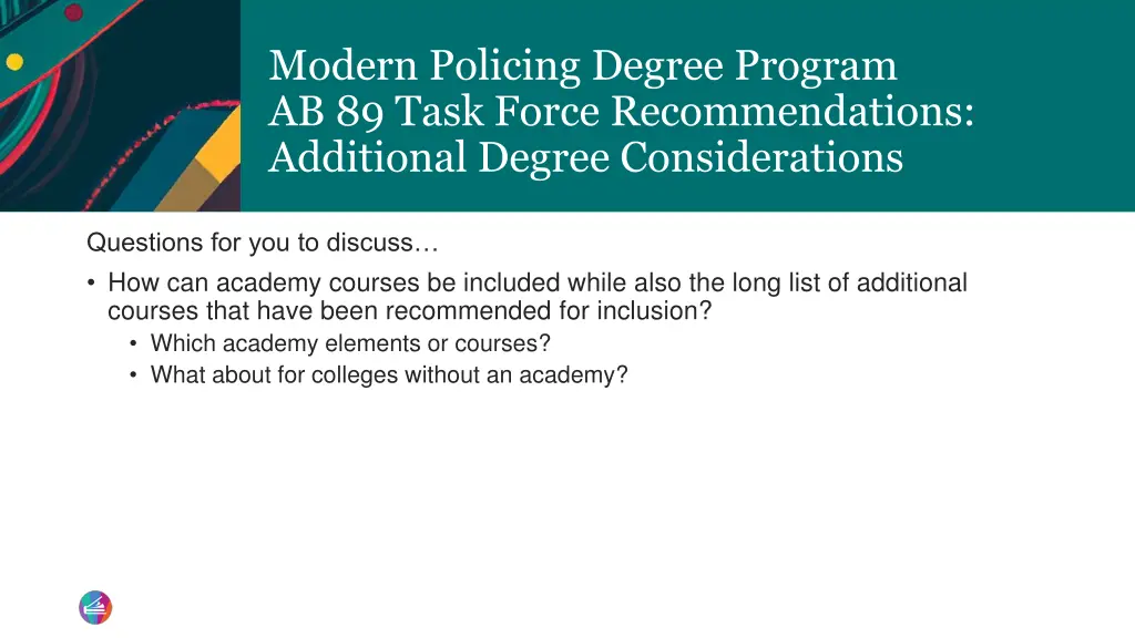 modern policing degree program ab 89 task force 2