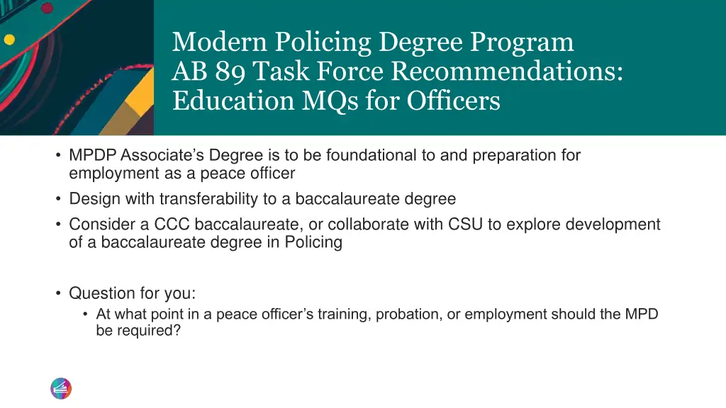 modern policing degree program ab 89 task force 3